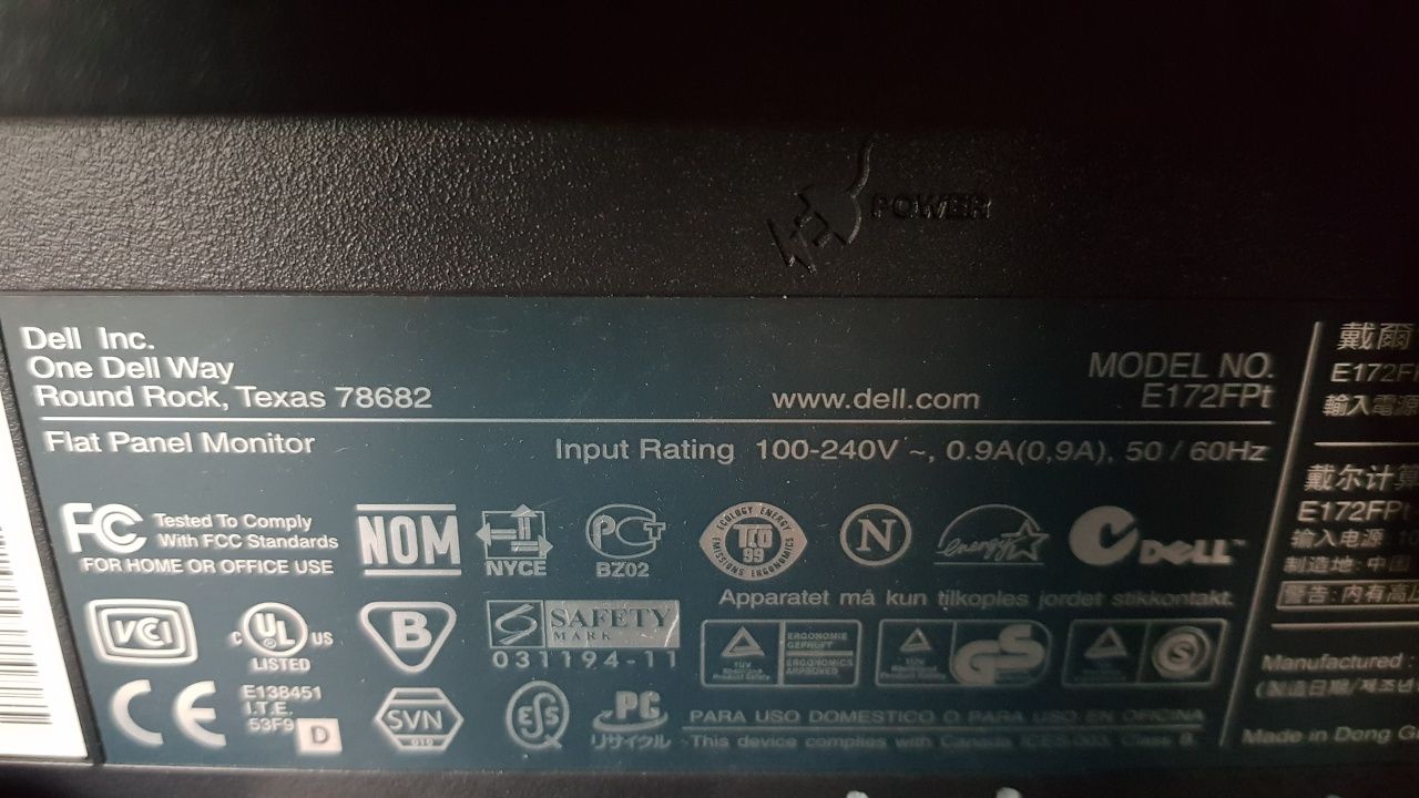 Monitor Dell 17" E172FPt