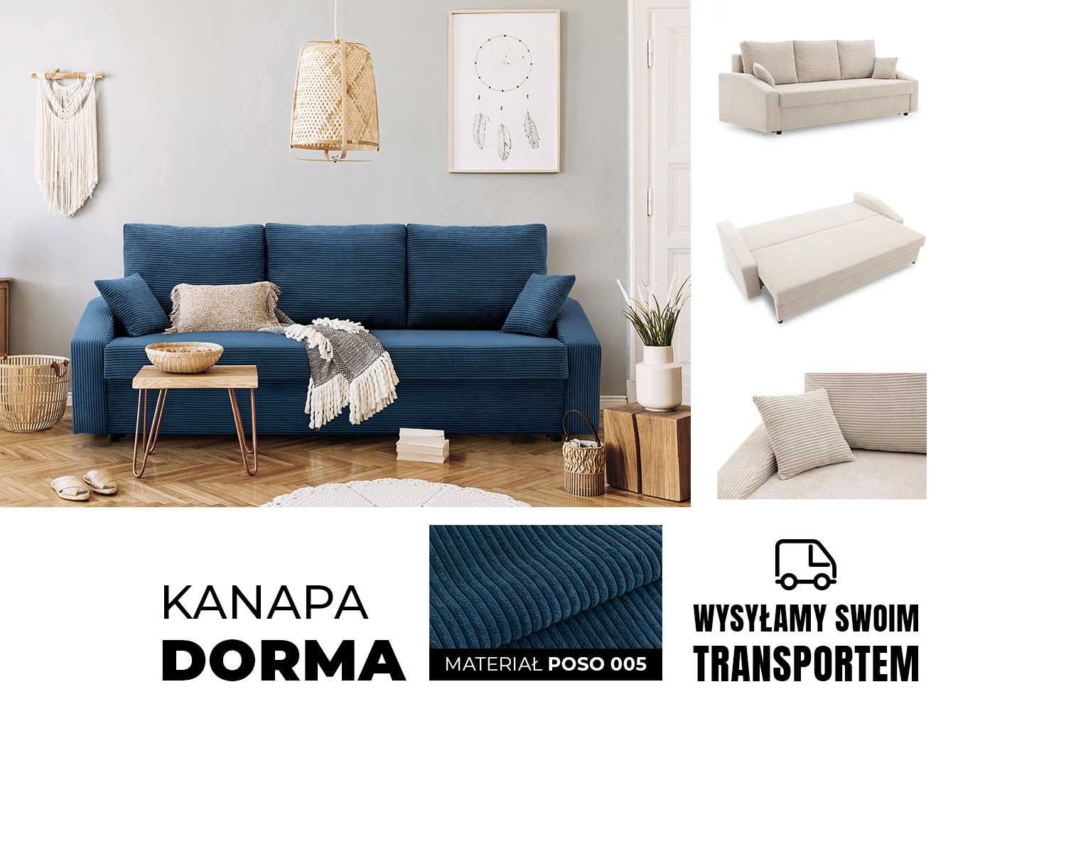 Kanapa DORMA wersalka rozkładana tapczan sofa / SZYBKA DOSTAWA