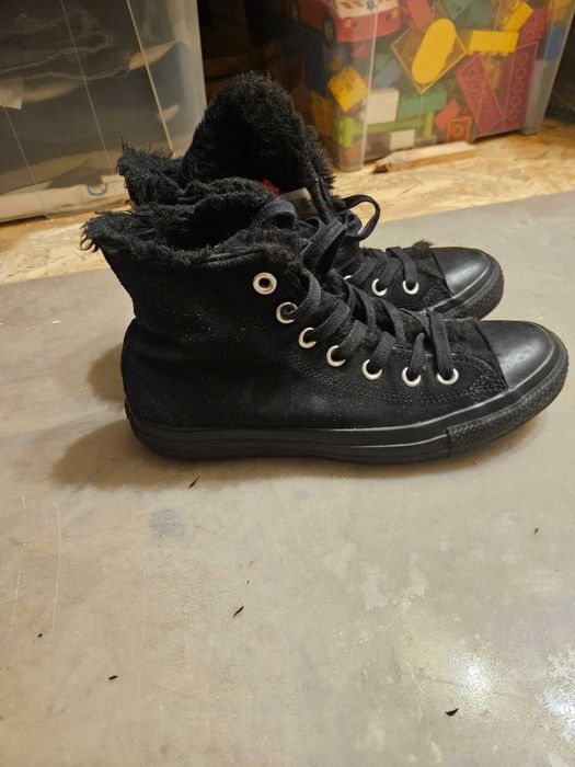 Converse, czarne, zimowe, grube, trampki, 37.5, 24cm