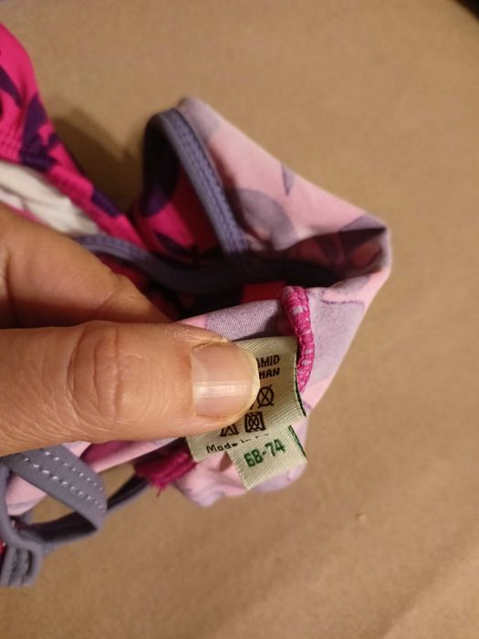 kostium strój kąpielowy z pieluchą do wody dopływnia na basen 68 74