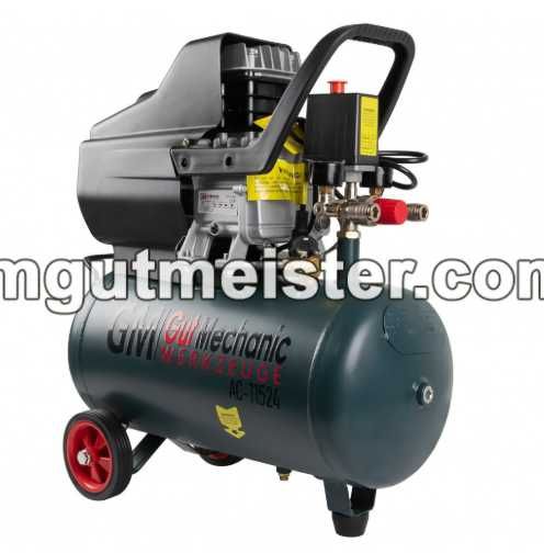 Компресор GM 24Л 1.5KW 220V 198Л/ХВ 8 BAR 2850 ОБ/ХВ (ОДНОПОРШНЕВИЙ)