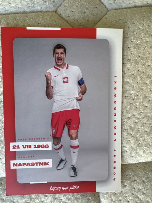 Karta z autografem Robert Lewandowski+książka+gra planszowa Mecz