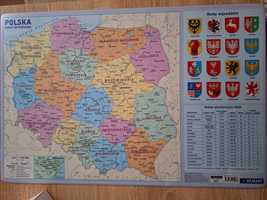 Podkladka na biurko mapa Polski herby województwa