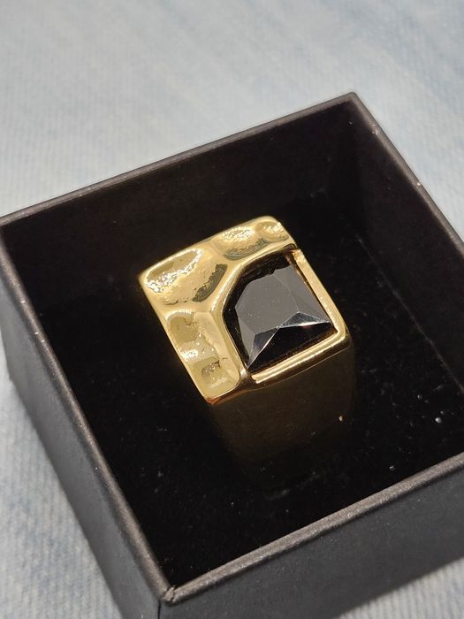 Sygnet pierścionek z czarnym kamieniem rozm 9 Vezzi
