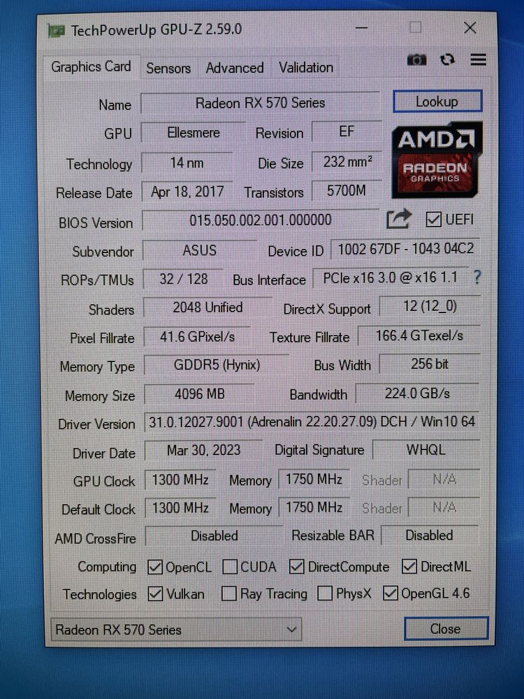 Продам відео карту asus radeon rx 570