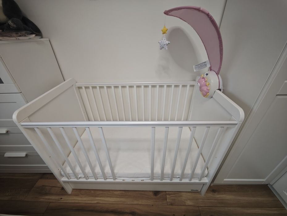 Łóżeczko niemowlęce dziecięce Woodies country cot z materacem szuflada