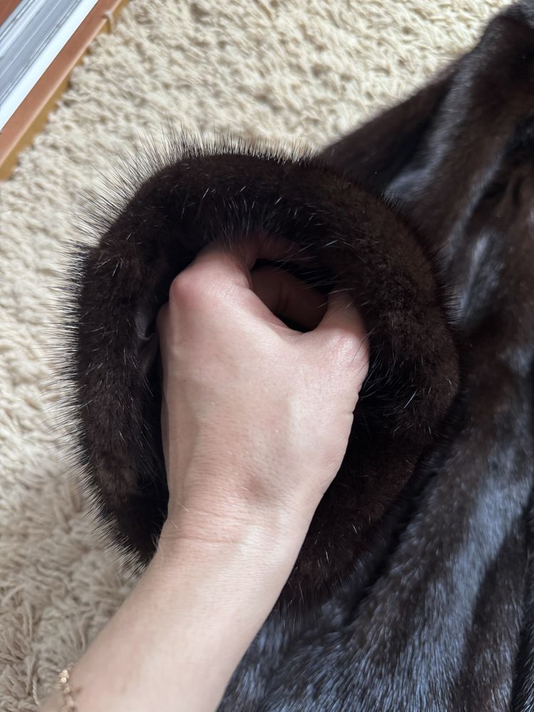 Норковий полушубок автоледі, норкова шуба.Норка Saga Mink, р. С-М