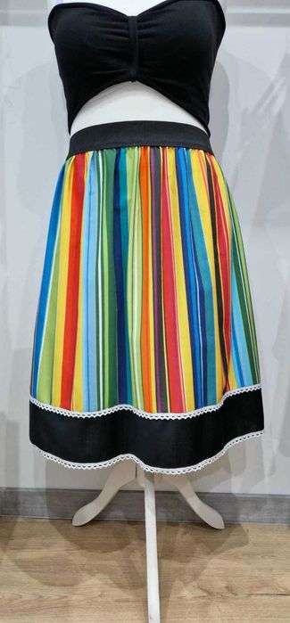 Spódnica damska ludowa, pasiak, 3XL