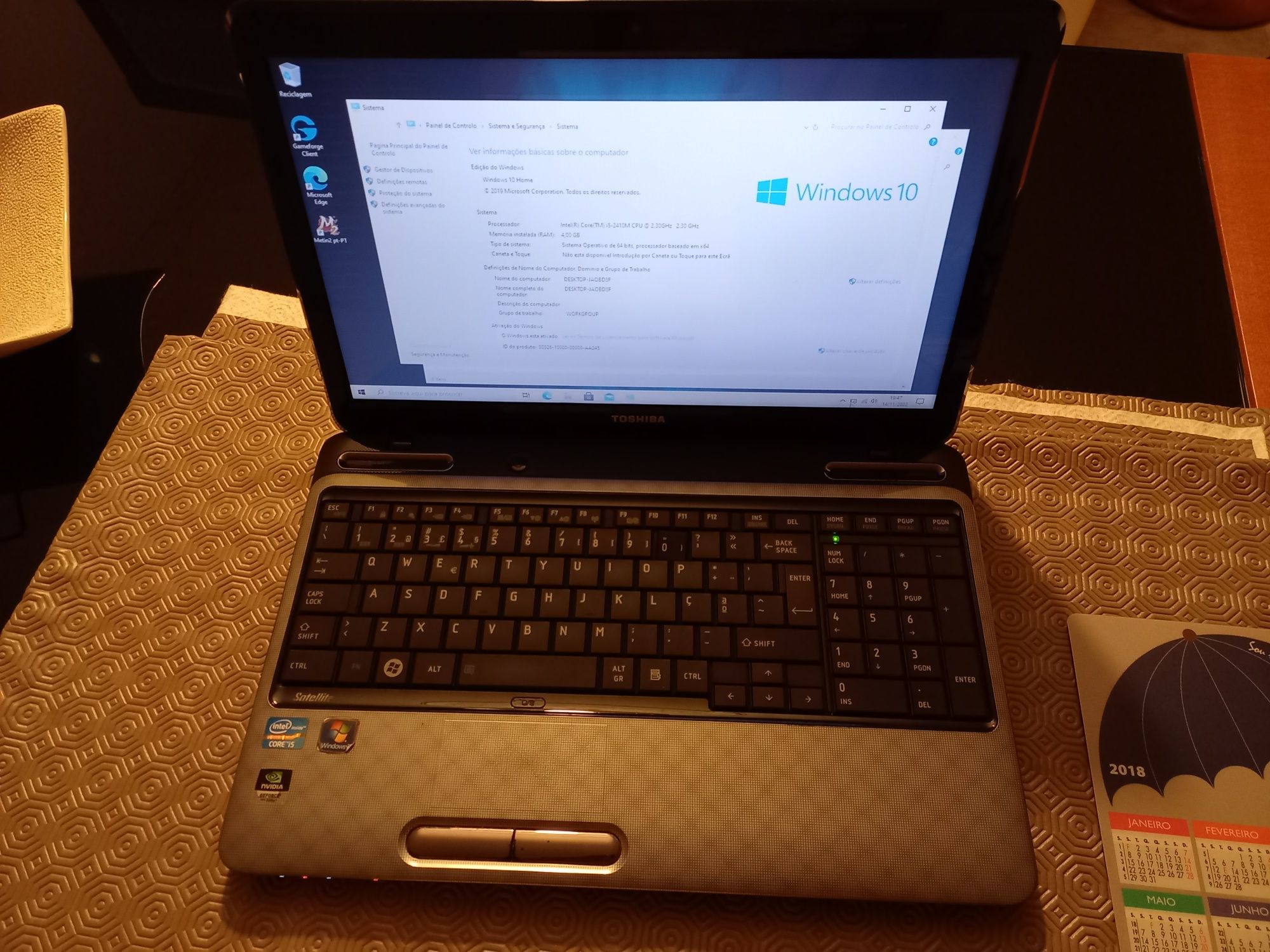 Portátil Toshiba i5 Intel