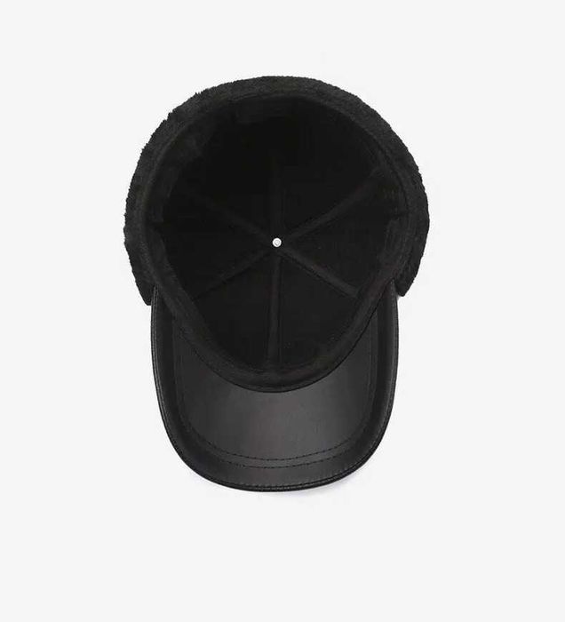 Czapka Męska Wiatroszczelna Skórzana ..