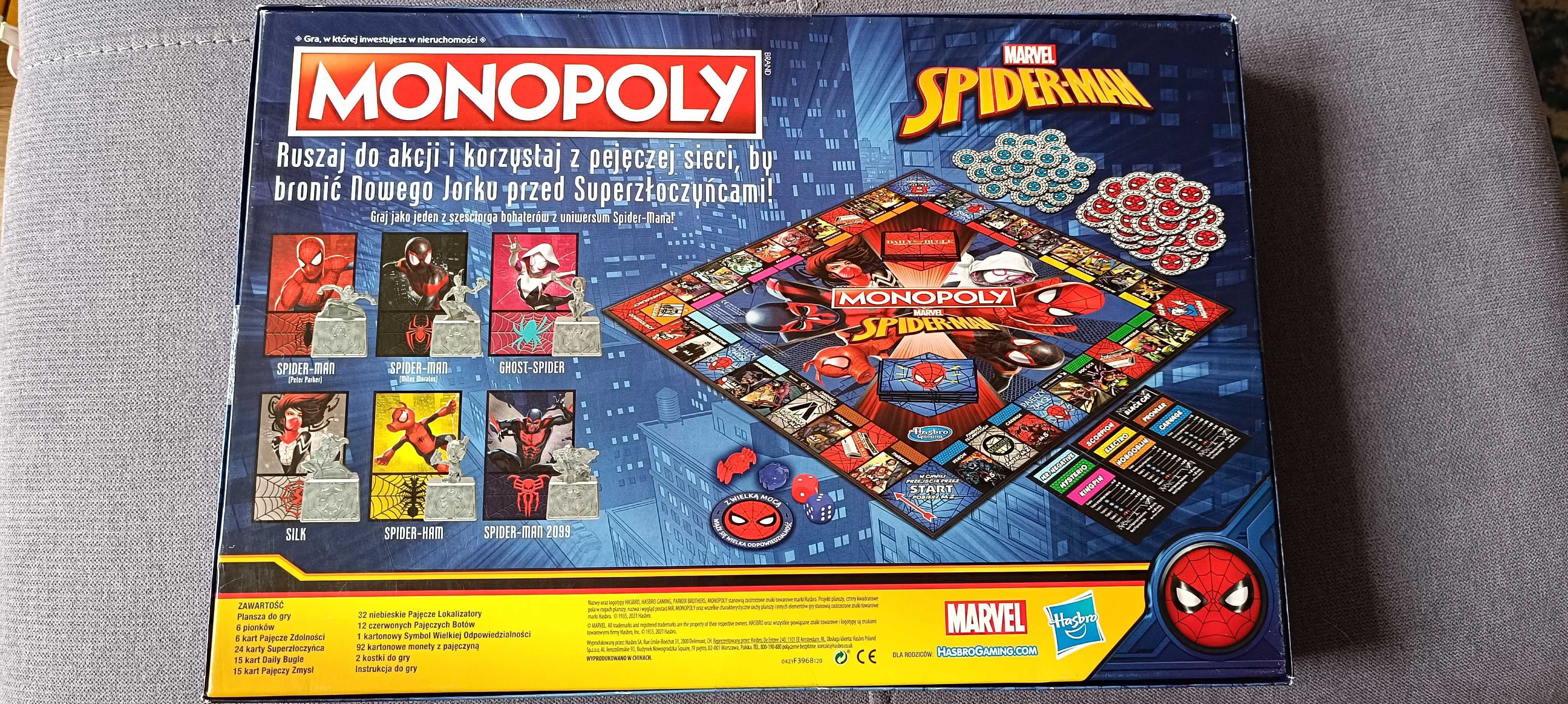 Hasbro Gra planszowa Monopoly: Marvel Spider-Man (wersja polska)