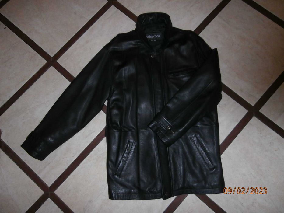 Kurtka skórzana 3/4 rozmiar L/XL - czarna / elegancka