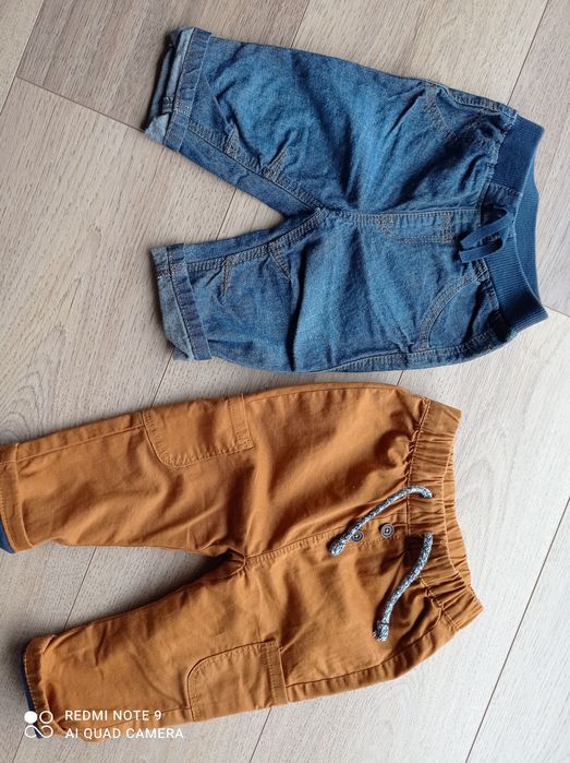 Spodenki chłopięce George Tape a loeil 68cm 3-6m jeansy brazowe