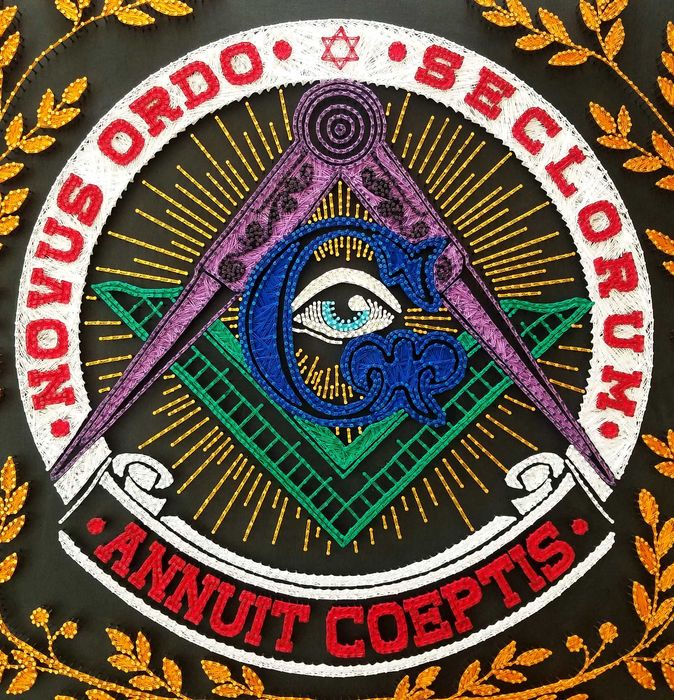 Стринг арт Всевидящее око, масонские знаки декор, всевидящий глаз арт