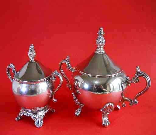 Набор новых сахарниц, мельхиор, серебрение, США