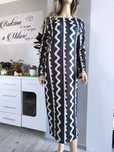 Sukienka dzianinowa maxi wzorzysta elegancka obcisła boho nowa 42 44