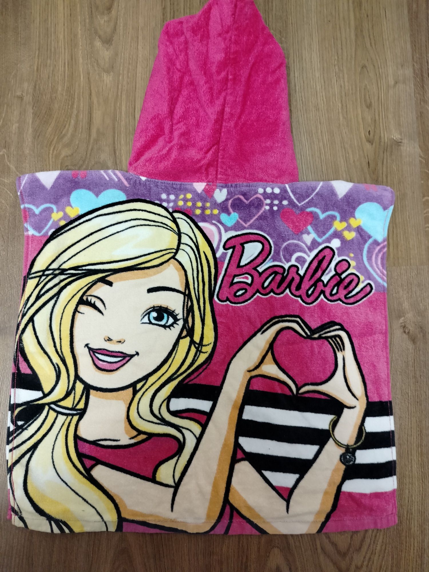 Дитячий рушник,  пончо, полотенце Barbie на дівчинку 4-6 років