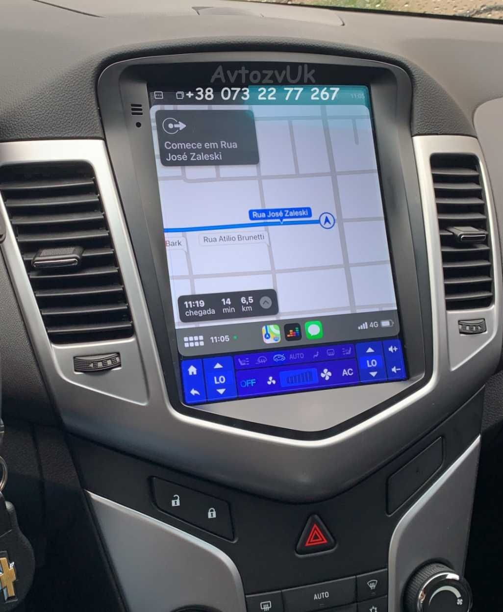 Магнитола CRUZE Chevrolet Круз GPS USB 2 дин Tesla CarPlay Android 14