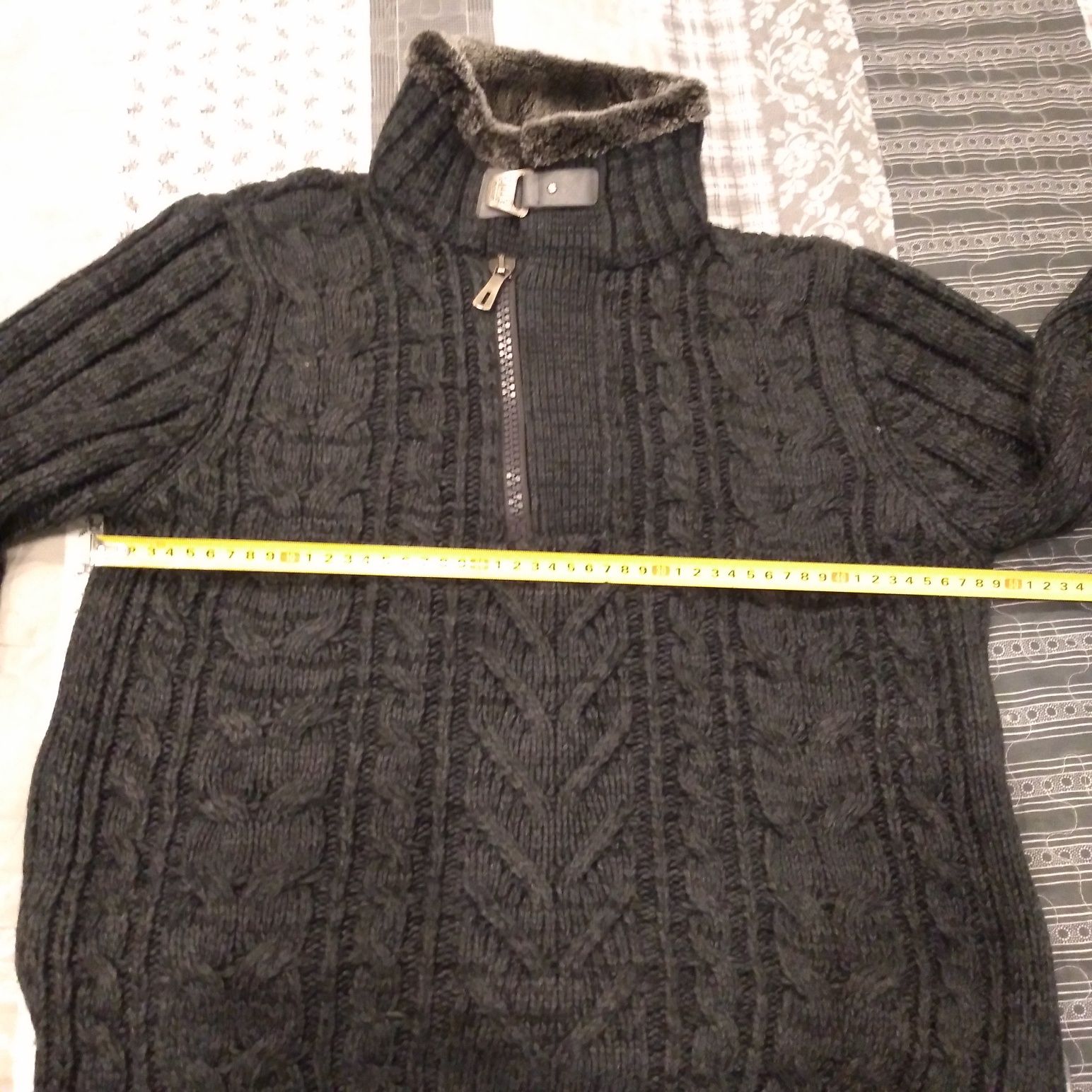 Sweter męski gruby, ocieplany