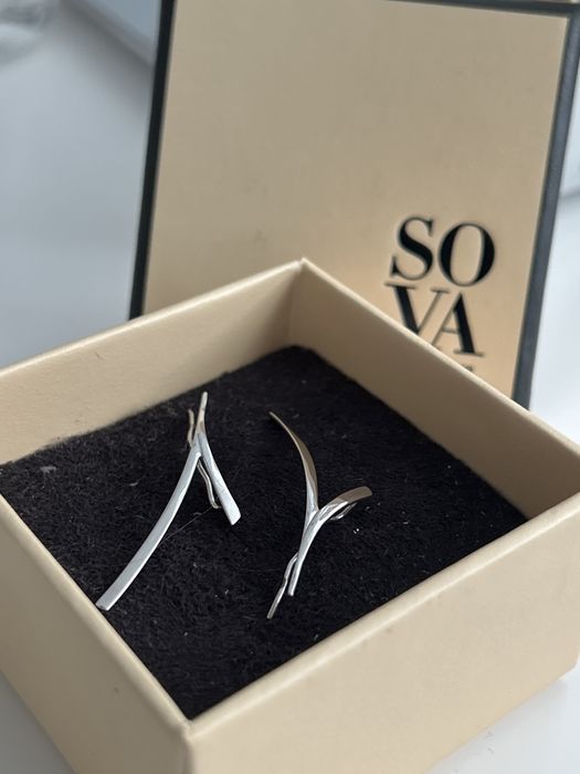 Сережки з білого золота Sova