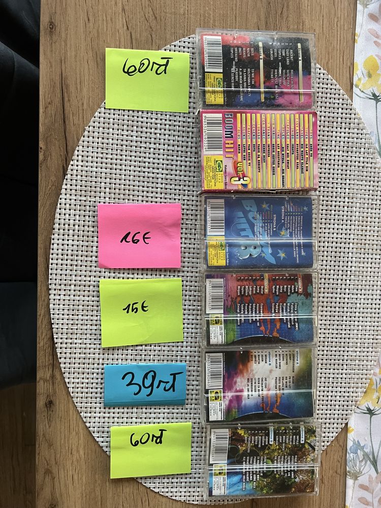 Kasety magnetofonowe z serii BOOM HIT 2,3,8,10,11,12