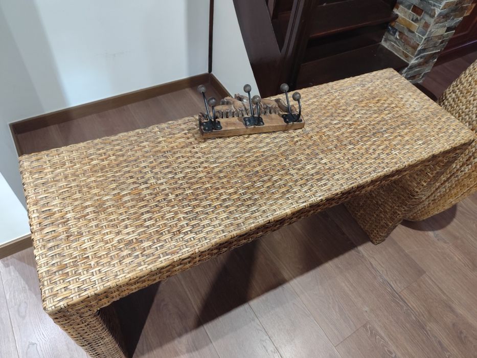 Móvel entrada/consola/aparador + coluna em folha de bananeira