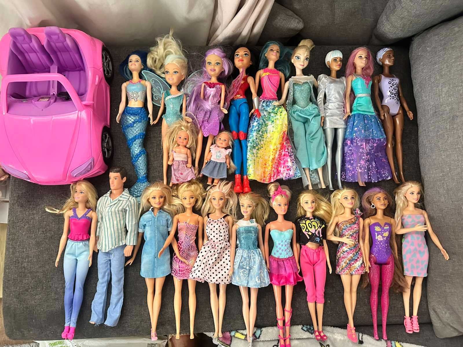 zesta lalek barbie lalki autko