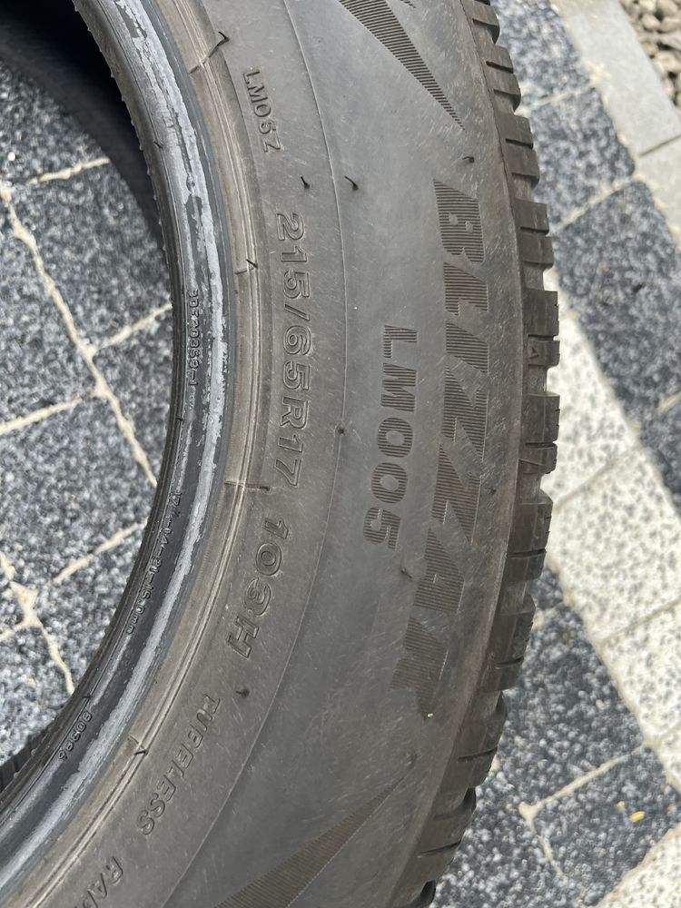 Opony bridgestone blizzak lm 005 r17 215/65 z 2022r 4szt