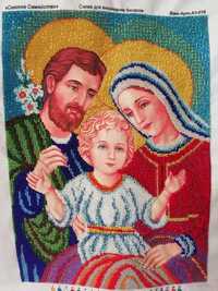 Продам вишиту бісером ікону Святе Сімейство икона Святое Семейство
