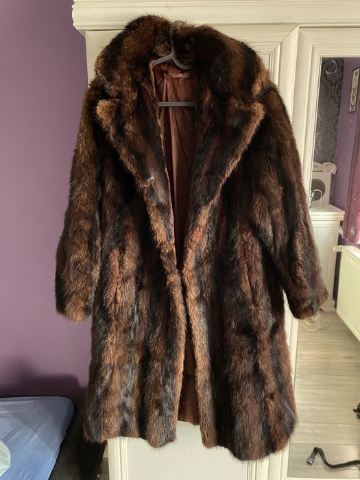 Futro naturalne z norek norki vintage retro S M