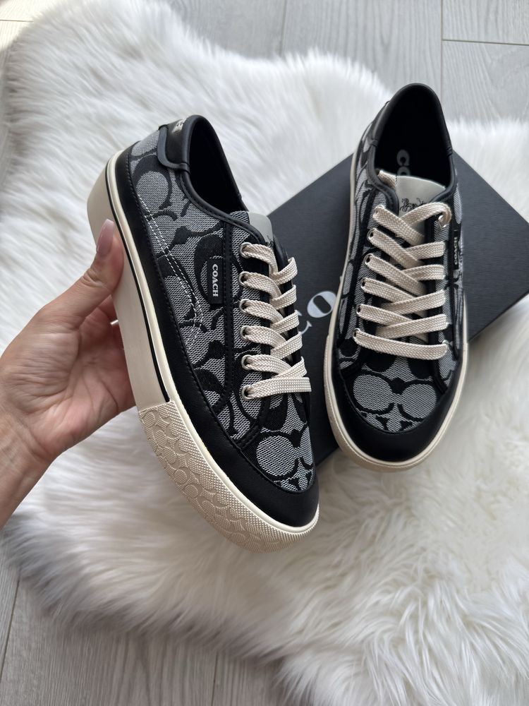 Кеди coach бежеві чорні коричневі коуч кеды коричневые черные бежевые