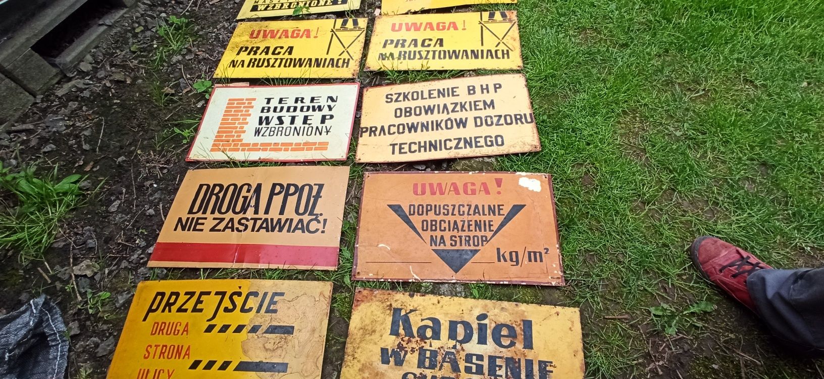 Stare metalowe tablice informacyjne PRL oryginał.