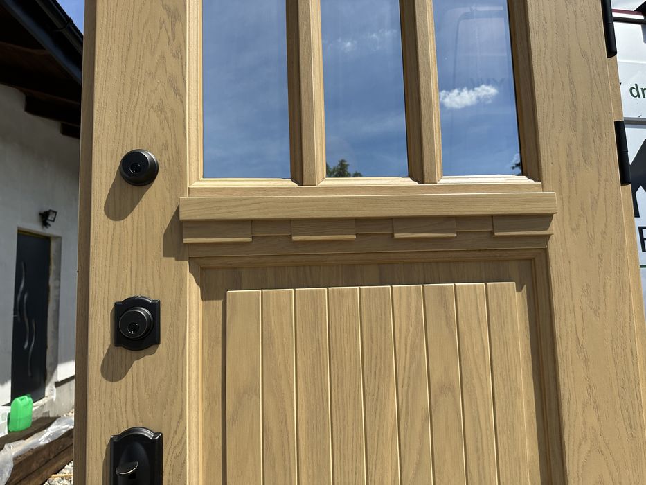 Drzwi wejściowe zewnętrzne drewniane Amerykańskie schlage Montaż PL