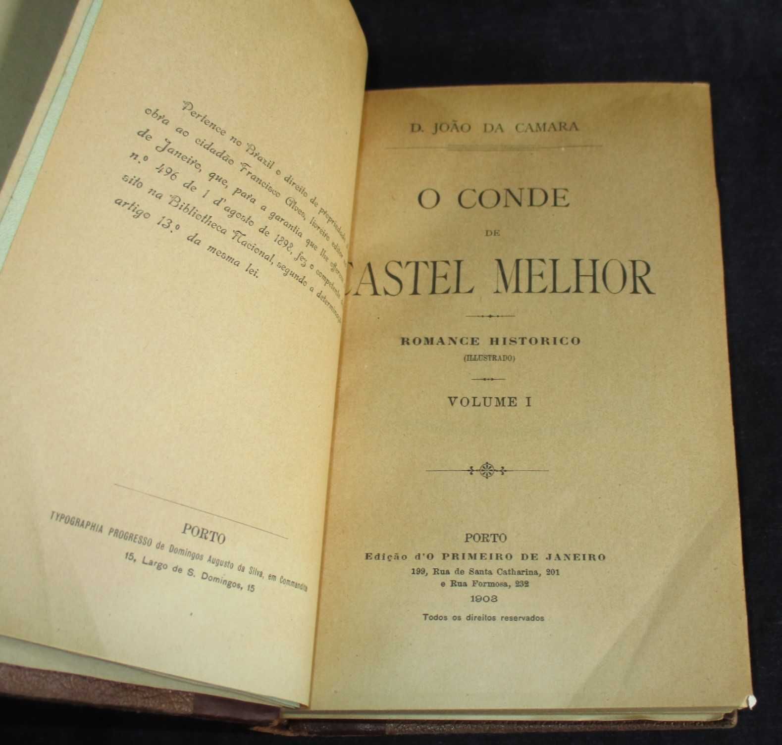 Livros O Conde de Castel Melhor D. João da Câmara 1908