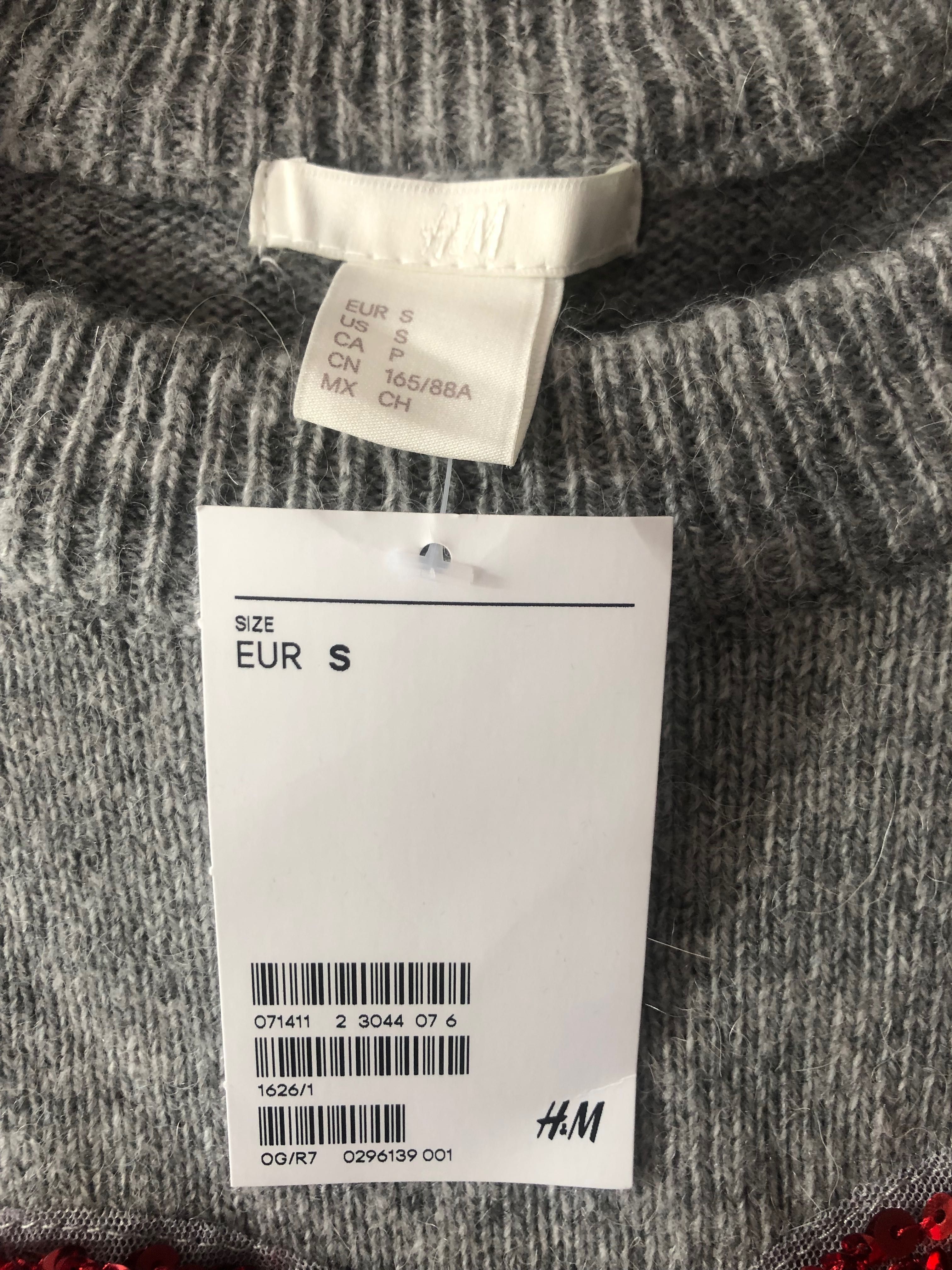 Szary sweterek z cekinami H&M