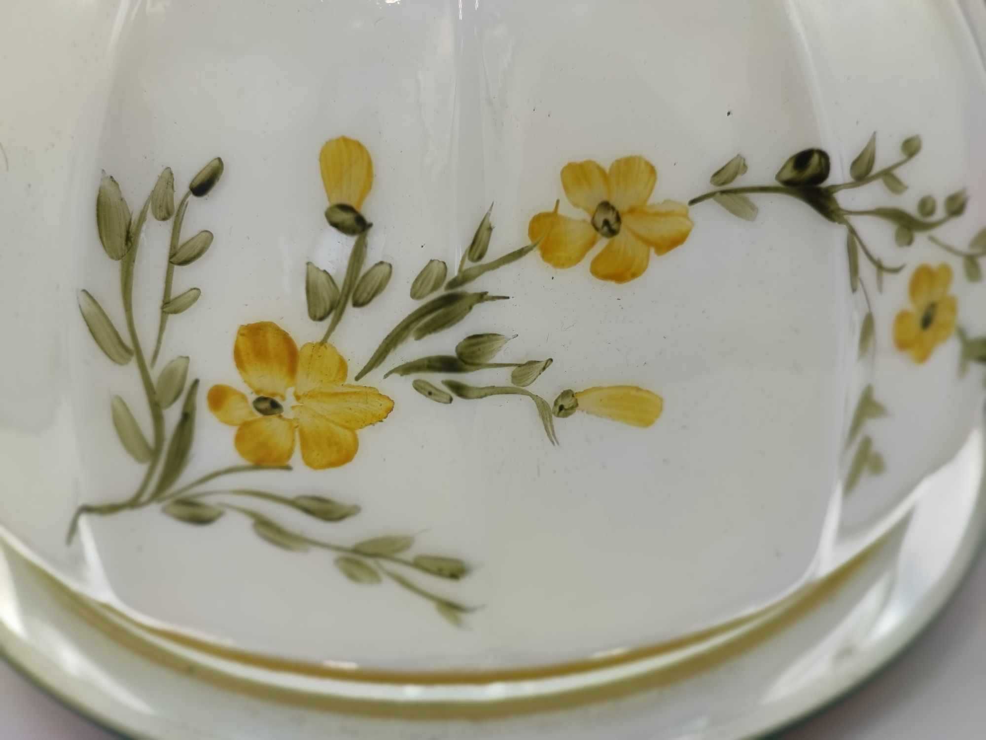 Art deco klosz malowany w kwiaty do lampy,śr.montażowa 13 cm.