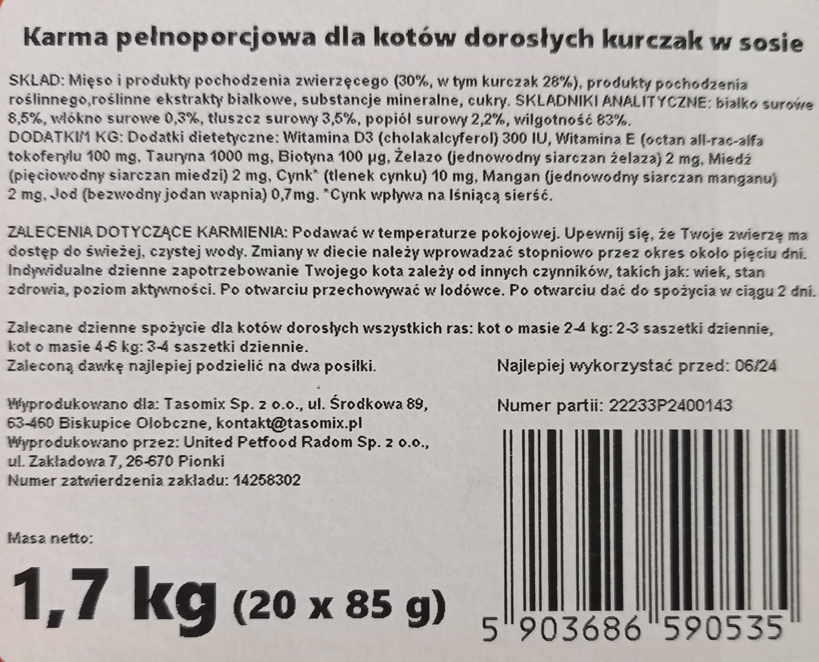 4 łapy saszetki dla kota 60 szt. x 85 g