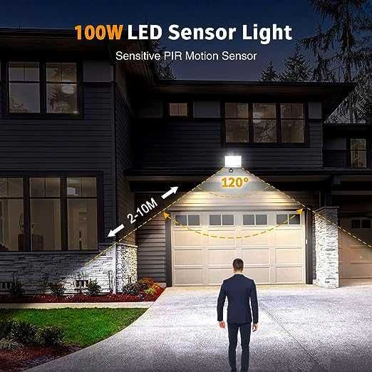 100 W Foco LED com sensor de movimento