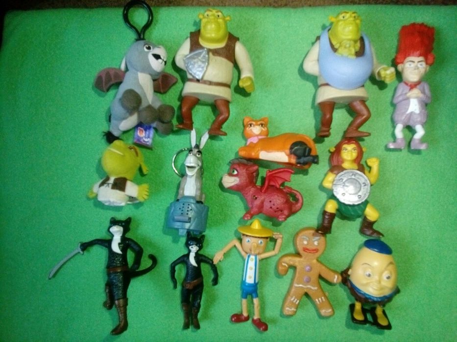 Игрушки из макдональдз Шрек фиона осел кот