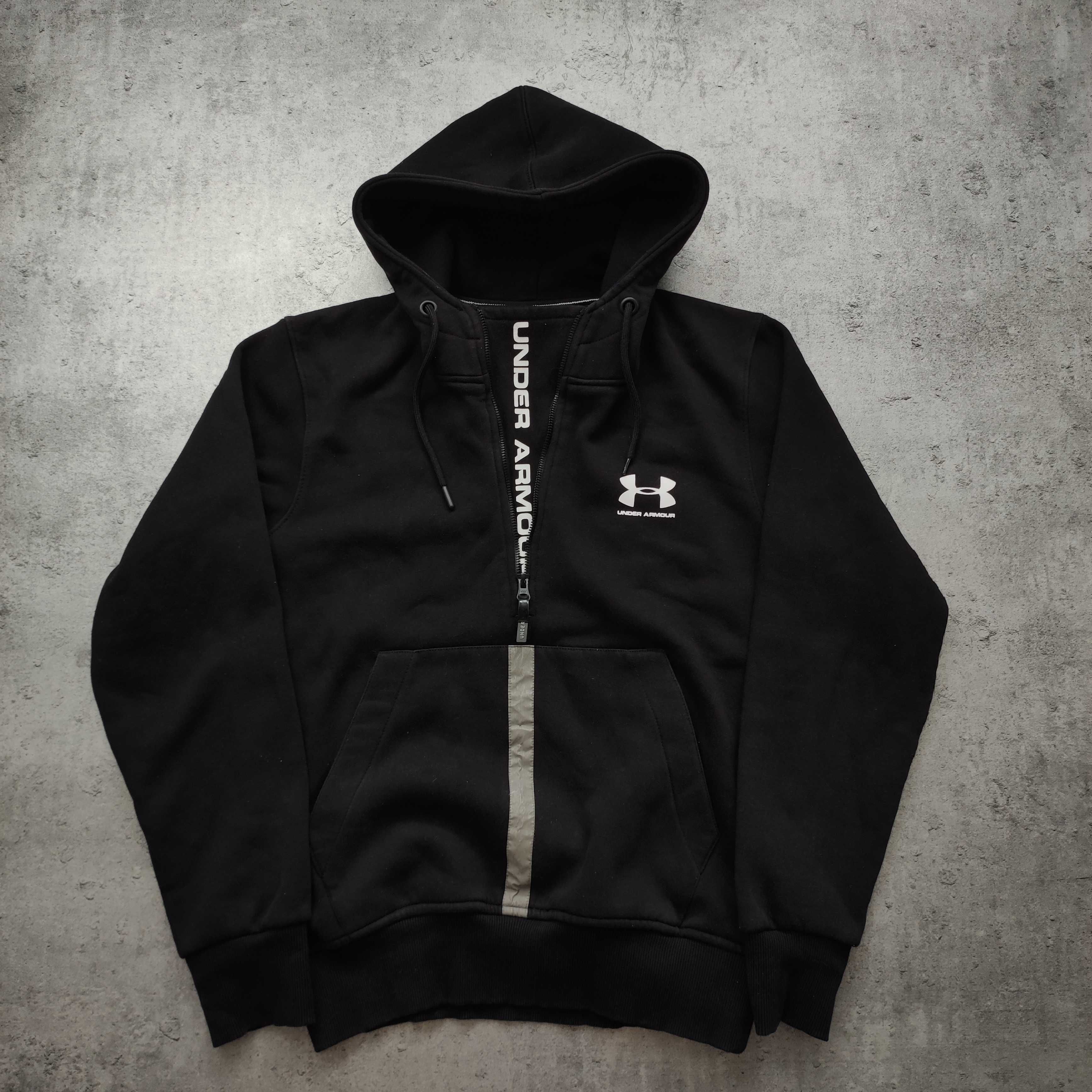 MĘSKA Bluza z Kapturem Rozpinana Czarna Sport GYM Under Armour Logo