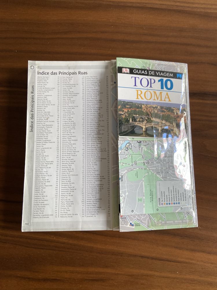 Livro guia Roma com mapa de bolso
