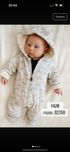 Jesienny kombinezon niemowlęcy ocieplany futerkiem H&M r.62/68