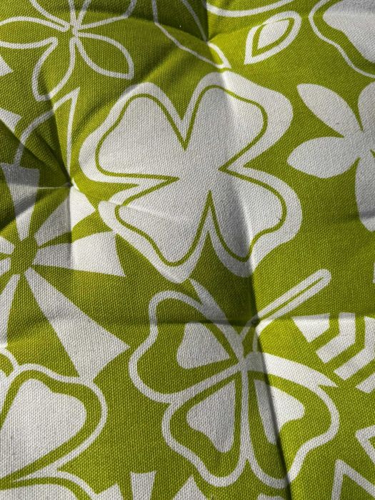 Conjunto de 6 almofadas de chão ou de cadeira algodão estampado verde