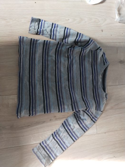 Szara bluzka t-shirt chłopięcy w paski Primark Rebel 104