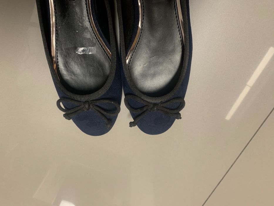 Primadonna lavorazione czółenka baleriny granat zamsz 37