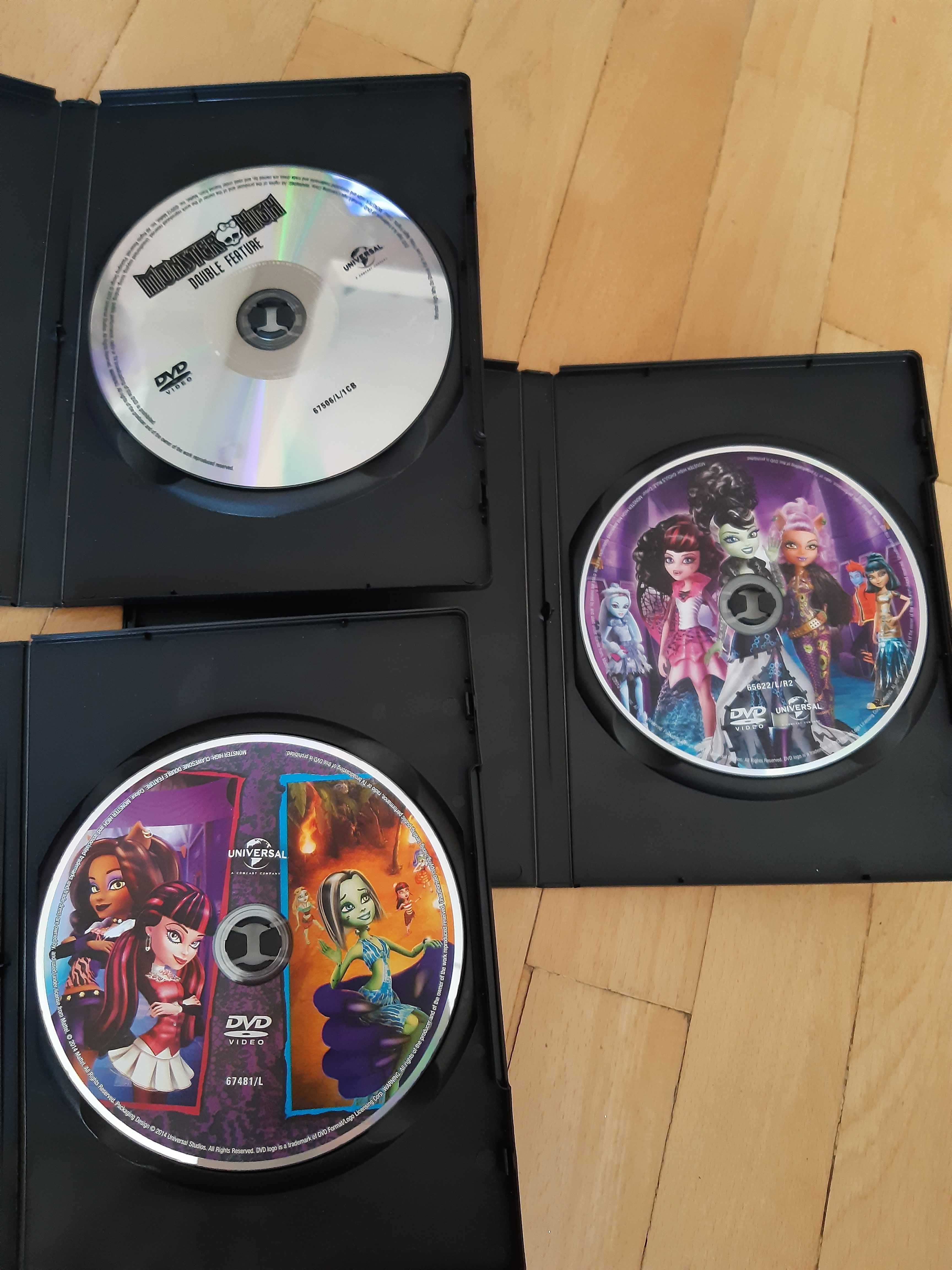 Monster High zestaw 4 książek Lisi Harrison + 3 płyt DVD