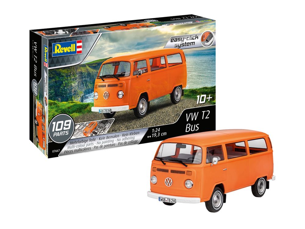 SAMOCHÓD model  1/24 Revell 07667  VW T2 BUS (EASY CLICK)