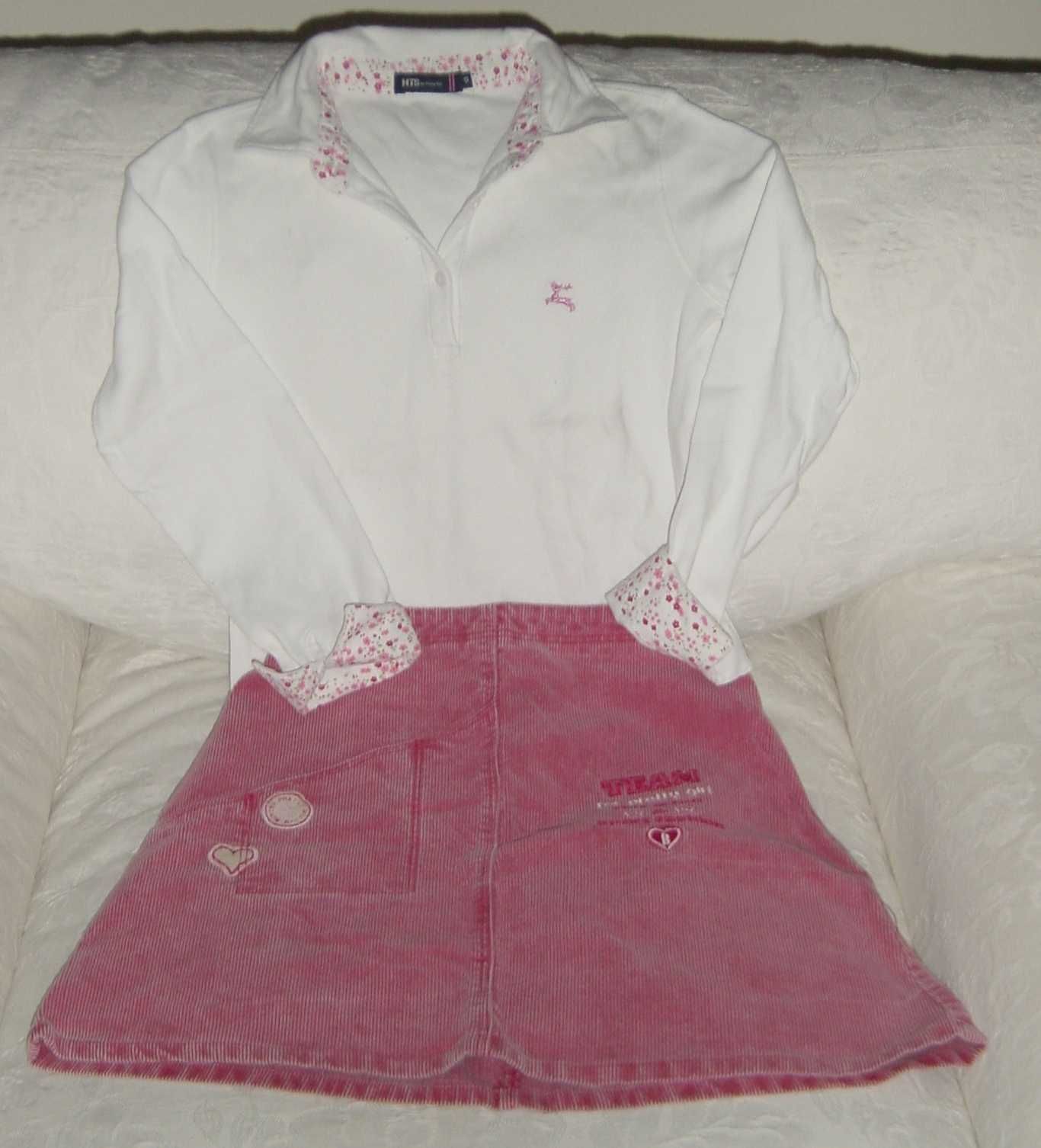 Conjunto 3 peças p/ menina 12/14 Anos - Saia , camiseiro e camisola