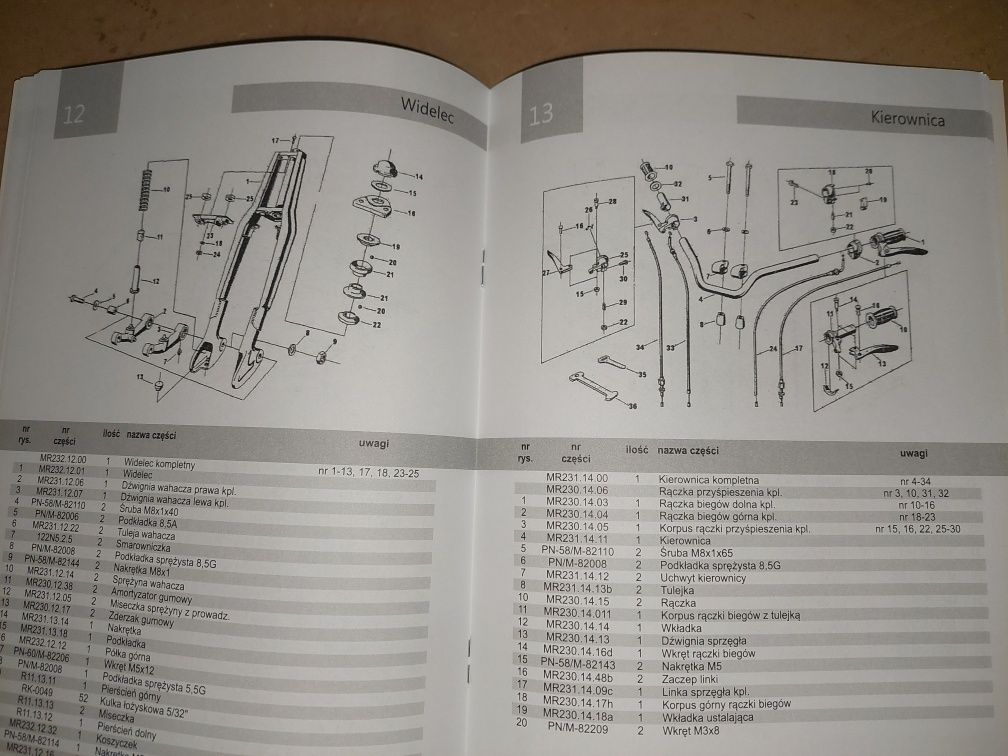 Instrukcja obsługi katalog czesci rama silnik komar sztywniak