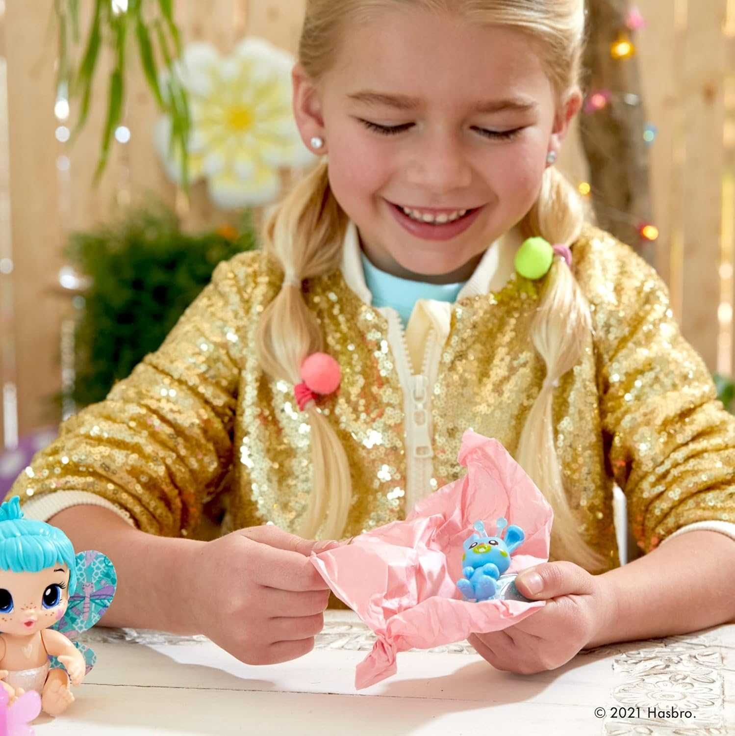 Baby Alive Glo Pixies Minis Doll,Aqua Flutter світиться в темряві
